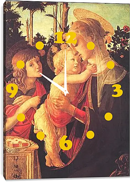 Часы картина - Madonna of the roseplantation. Сандро Боттичелли Часы картина - Madonna of the roseplantation. Сандро Боттичелли