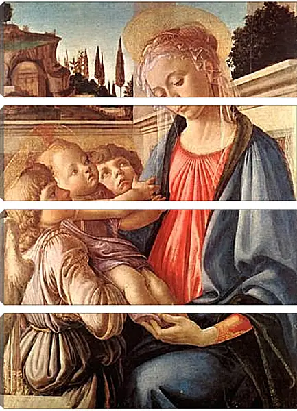 Модульная картина - Madonna and two angels. Сандро Боттичелли Модульная картина - Madonna and two angels. Сандро Боттичелли