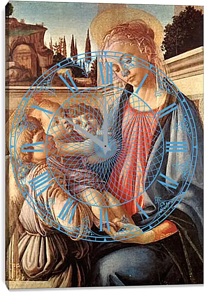 Часы картина - Madonna and two angels. Сандро Боттичелли Часы картина - Madonna and two angels. Сандро Боттичелли