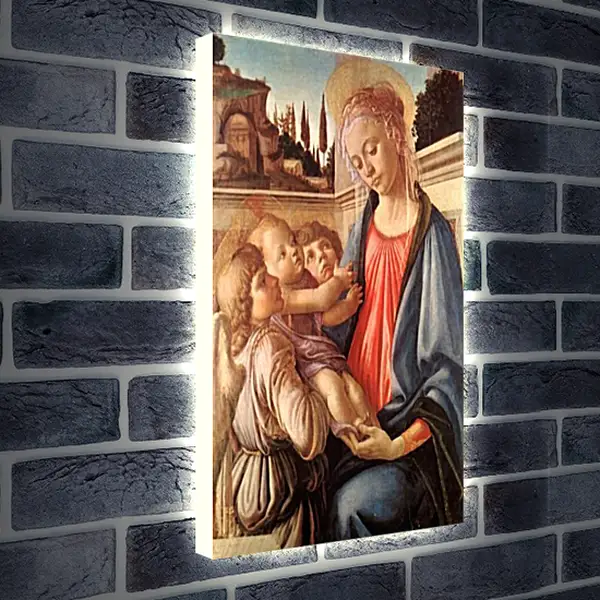 Лайтбокс световая панель - Madonna and two angels. Сандро Боттичелли Лайтбокс световая панель - Madonna and two angels. Сандро Боттичелли