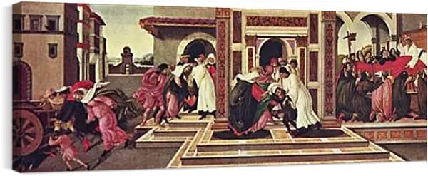 Постер на подрамнике - Last Miracle and the Death of Zenobius. Сандро Боттичелли Постер на подрамнике - Last Miracle and the Death of Zenobius. Сандро Боттичелли