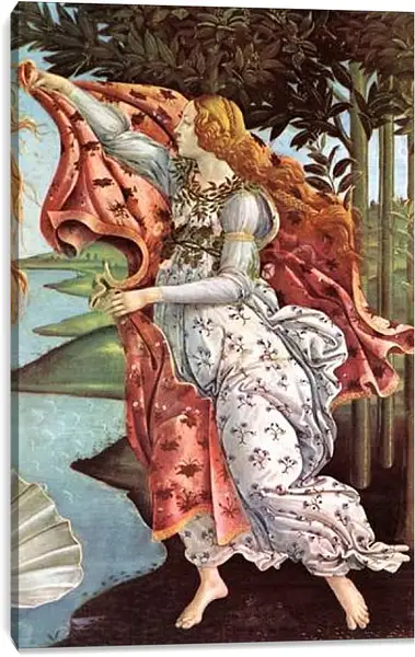Постер на подрамнике - Birth of the Venus (detail 4) Сандро Боттичелли Постер на подрамнике - Birth of the Venus (detail 4) Сандро Боттичелли