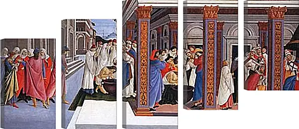 Модульная картина - Baptism of St. Zenobius and His Appointment as a Bishop. Сандро Боттичелли Модульная картина - Baptism of St. Zenobius and His Appointment as a Bishop. Сандро Боттичелли