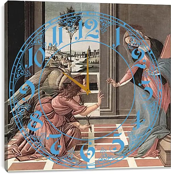 Часы картина - Annunciation. Сандро Боттичелли Часы картина - Annunciation. Сандро Боттичелли