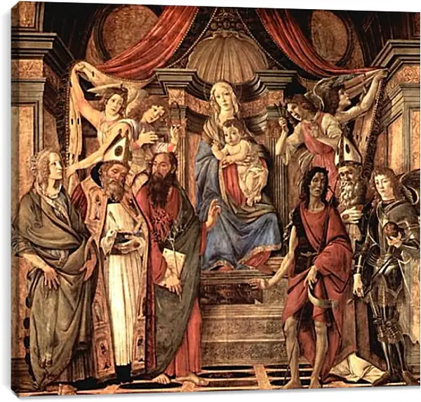 Постер на подрамнике - Altar table, main board Throne end of Madonna. Сандро Боттичелли Постер на подрамнике - Altar table, main board Throne end of Madonna. Сандро Боттичелли