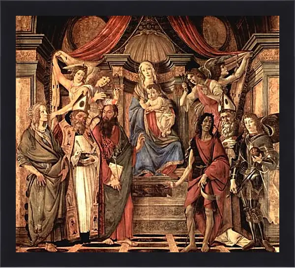 Картина в раме - Altar table, main board Throne end of Madonna. Сандро Боттичелли Картина в раме - Altar table, main board Throne end of Madonna. Сандро Боттичелли