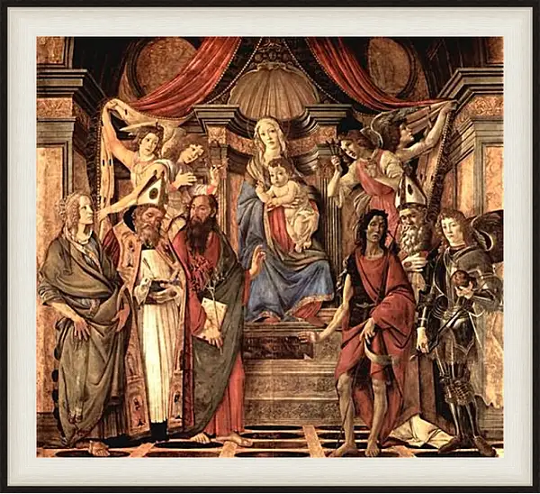 Картина в раме - Altar table, main board Throne end of Madonna. Сандро Боттичелли Картина в раме - Altar table, main board Throne end of Madonna. Сандро Боттичелли