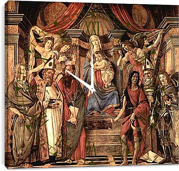Часы картина - Altar table, main board Throne end of Madonna. Сандро Боттичелли Часы картина - Altar table, main board Throne end of Madonna. Сандро Боттичелли