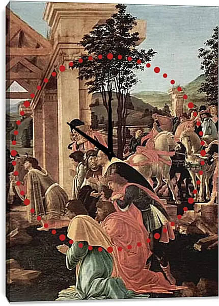 Часы картина - Adoration of the kings (detail) Сандро Боттичелли Часы картина - Adoration of the kings (detail) Сандро Боттичелли