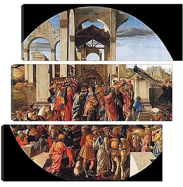 Модульная картина - Adoration of the Kings. Сандро Боттичелли Модульная картина - Adoration of the Kings. Сандро Боттичелли