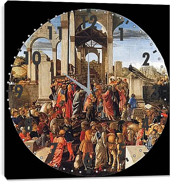 Часы картина - Adoration of the Kings. Сандро Боттичелли Часы картина - Adoration of the Kings. Сандро Боттичелли
