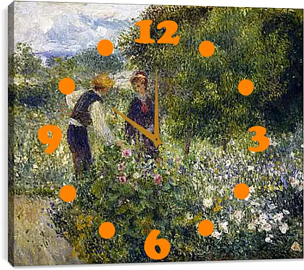 Часы картина - Picking Flowers. Пьер Огюст Ренуар Часы картина - Picking Flowers. Пьер Огюст Ренуар