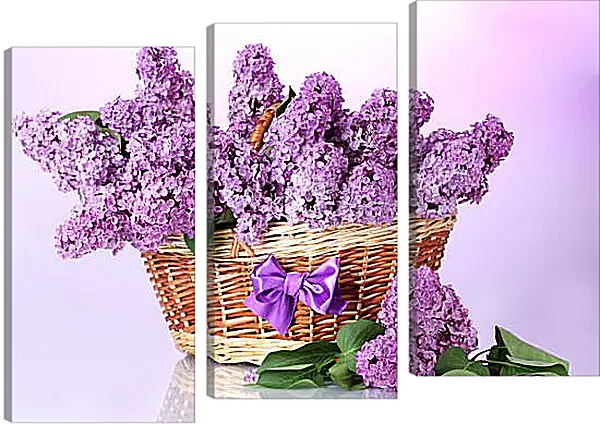 Модульная картина - Корзина сирени Модульная картина - Корзина сирени