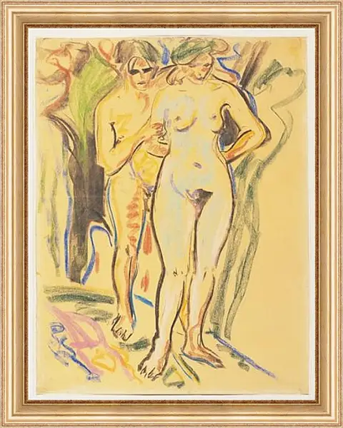 Картина в раме - Two Nudes in a Landscape. Эрнст Людвиг Кирхнер Картина в раме - Two Nudes in a Landscape. Эрнст Людвиг Кирхнер