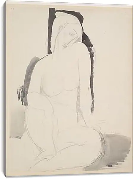 Постер на подрамнике - Seated Nude. Сидящая обнаженная. Амедео Модильяни Постер на подрамнике - Seated Nude. Сидящая обнаженная. Амедео Модильяни