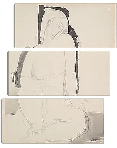 Модульная картина - Seated Nude. Амедео Модильяни Модульная картина - Seated Nude. Амедео Модильяни