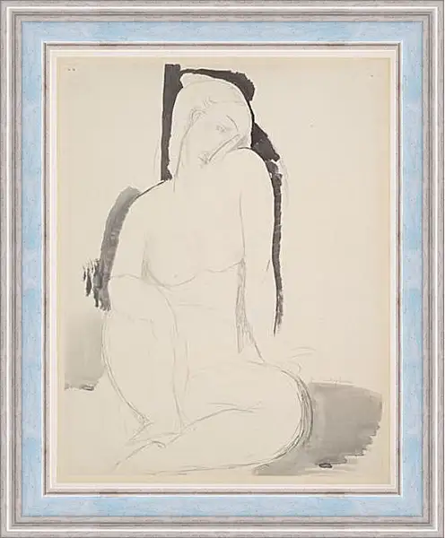 Картина в раме - Seated Nude. Амедео Модильяни Картина в раме - Seated Nude. Амедео Модильяни