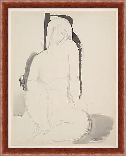 Картина в раме - Seated Nude. Амедео Модильяни Картина в раме - Seated Nude. Амедео Модильяни