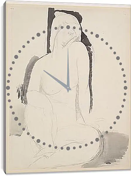 Часы картина - Seated Nude. Амедео Модильяни Часы картина - Seated Nude. Амедео Модильяни