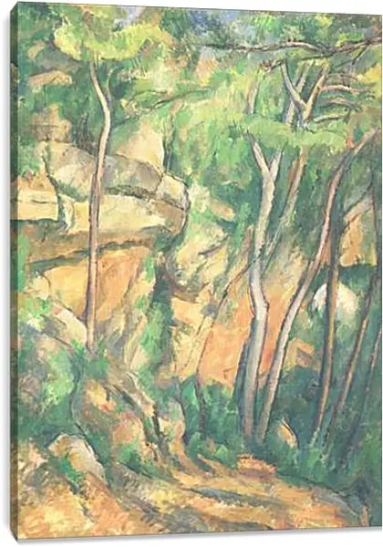 Постер на подрамнике - Rochers et Branches a Bibemus Detail (vers). Поль Сезанн Постер на подрамнике - Rochers et Branches a Bibemus Detail (vers). Поль Сезанн