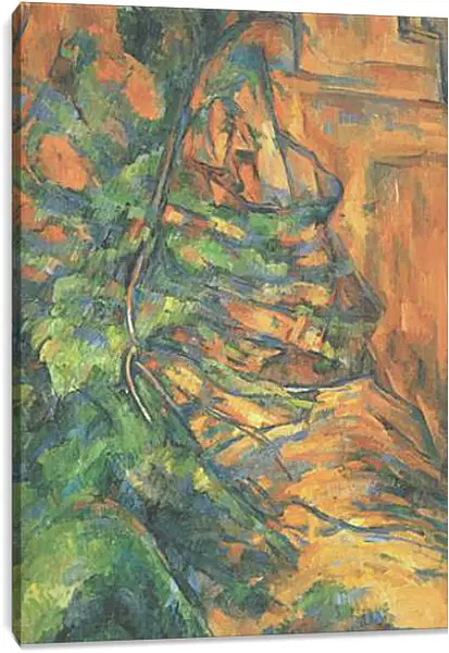 Постер на подрамнике - Rochers et Branches a Bibemus (vers). Поль Сезанн Постер на подрамнике - Rochers et Branches a Bibemus (vers). Поль Сезанн