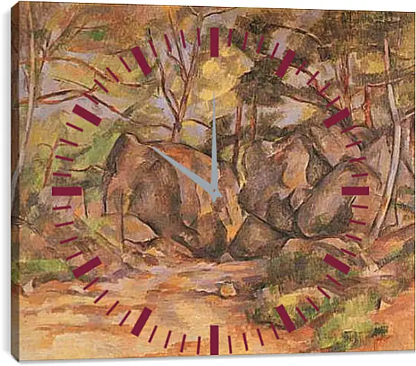 Часы картина - Paysage forestier aux rochers (vers). Поль Сезанн Часы картина - Paysage forestier aux rochers (vers). Поль Сезанн