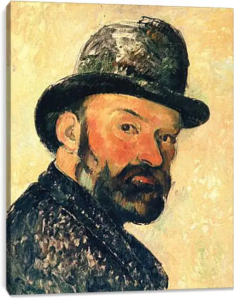 Постер на подрамнике - Autoportrait au Melon (vers). Поль Сезанн Постер на подрамнике - Autoportrait au Melon (vers). Поль Сезанн