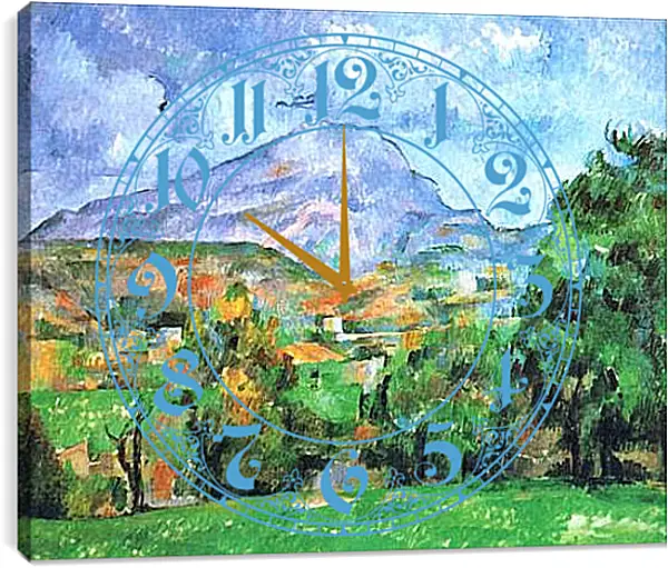 Часы картина - La Montagne Sainte-Victoire (1). Поль Сезанн Часы картина - La Montagne Sainte-Victoire (1). Поль Сезанн