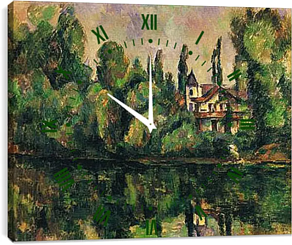 Часы картина - Les Bords de Marne (vers). Поль Сезанн Часы картина - Les Bords de Marne (vers). Поль Сезанн