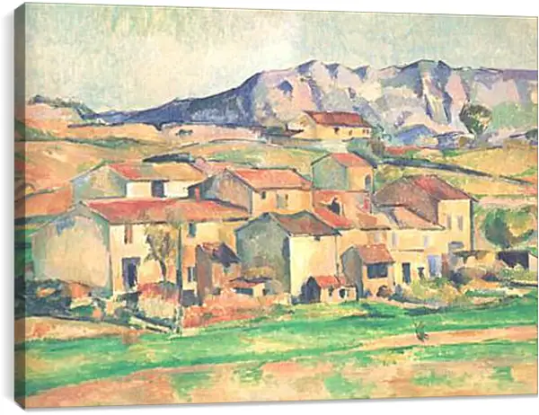 Постер на подрамнике - Le Cengle et la Sainte-Victoire vus de Gardanne (vers). Поль Сезанн Постер на подрамнике - Le Cengle et la Sainte-Victoire vus de Gardanne (vers). Поль Сезанн