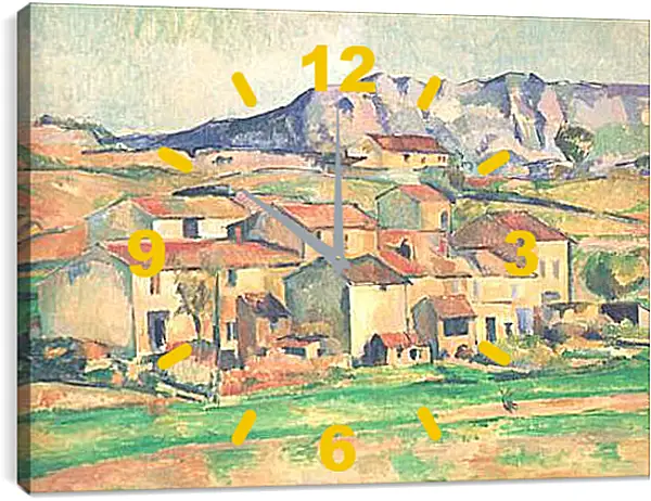 Часы картина - Le Cengle et la Sainte-Victoire vus de Gardanne (vers). Поль Сезанн Часы картина - Le Cengle et la Sainte-Victoire vus de Gardanne (vers). Поль Сезанн