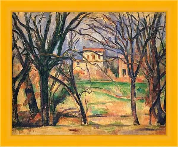 Картина в раме - Arbres et Maisons (vers). Поль Сезанн Картина в раме - Arbres et Maisons (vers). Поль Сезанн