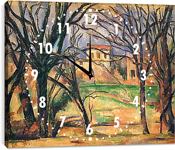 Часы картина - Arbres et Maisons (vers). Поль Сезанн Часы картина - Arbres et Maisons (vers). Поль Сезанн