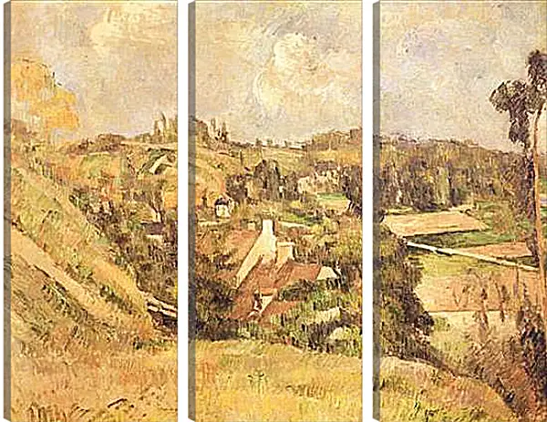 Модульная картина - Auvers-sur-Oise Vu du cote du Val Harme. Поль Сезанн Модульная картина - Auvers-sur-Oise Vu du cote du Val Harme. Поль Сезанн