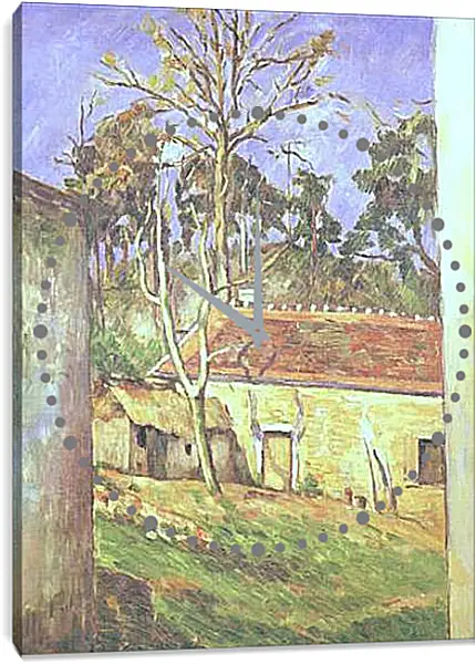 Часы картина - Cour de Ferme a Auvers. Поль Сезанн Часы картина - Cour de Ferme a Auvers. Поль Сезанн