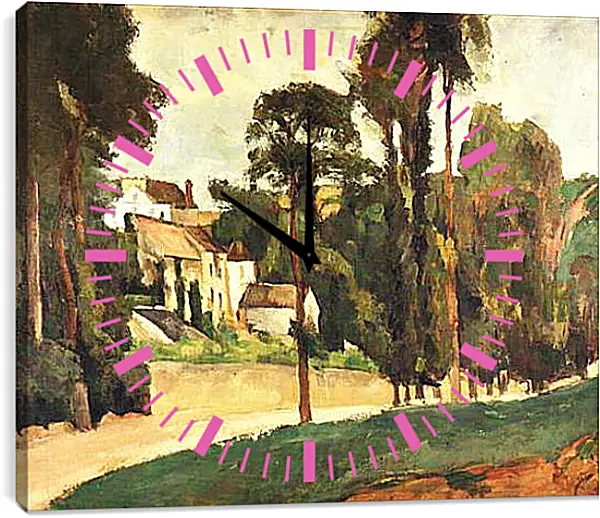 Часы картина - La Route a Pontoise, le Clos des Mathurins. Поль Сезанн Часы картина - La Route a Pontoise, le Clos des Mathurins. Поль Сезанн