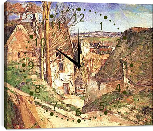 Часы картина - La Maison du Pendu Auvers-sur-Oise. Поль Сезанн Часы картина - La Maison du Pendu Auvers-sur-Oise. Поль Сезанн