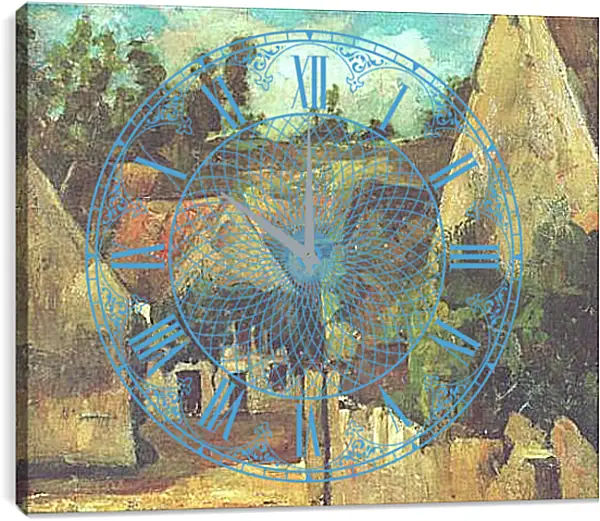 Часы картина - Carrefour de la rue Remy a Auvers-sur-Oise. Поль Сезанн Часы картина - Carrefour de la rue Remy a Auvers-sur-Oise. Поль Сезанн