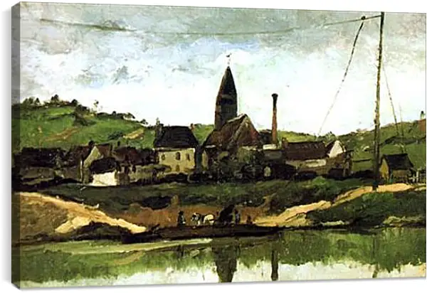 Постер на подрамнике - Vue de Bonnieres. Поль Сезанн Постер на подрамнике - Vue de Bonnieres. Поль Сезанн