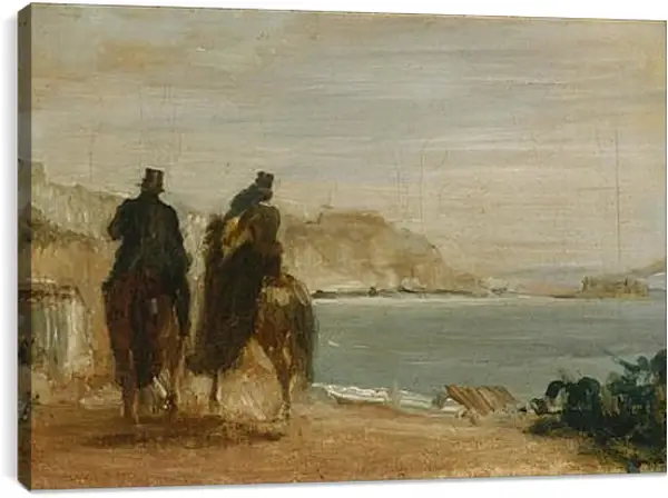 Постер на подрамнике - Promenade beside the Sea. Эдгар Дега Постер на подрамнике - Promenade beside the Sea. Эдгар Дега