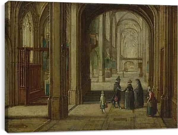 Постер на подрамнике - The Interior of a Gothic Church looking East. Стенвейк Хармен Ван Постер на подрамнике - The Interior of a Gothic Church looking East. Стенвейк Хармен Ван