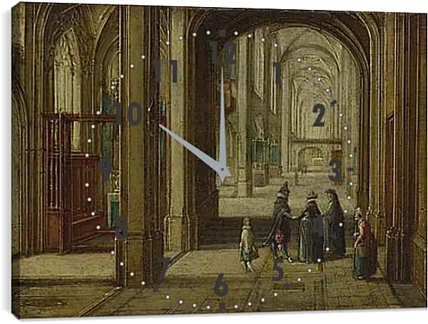 Часы картина - The Interior of a Gothic Church looking East. Стенвейк Хармен Ван Часы картина - The Interior of a Gothic Church looking East. Стенвейк Хармен Ван
