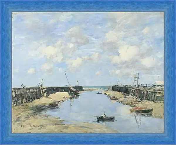 Картина в раме - The Entrance to Trouville Harbour. Эжен Буден Картина в раме - The Entrance to Trouville Harbour. Эжен Буден