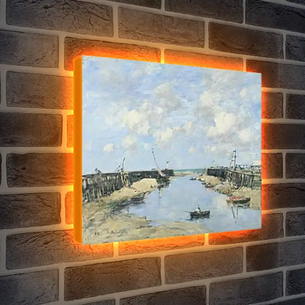 Лайтбокс световая панель - The Entrance to Trouville Harbour. Эжен Буден Лайтбокс световая панель - The Entrance to Trouville Harbour. Эжен Буден