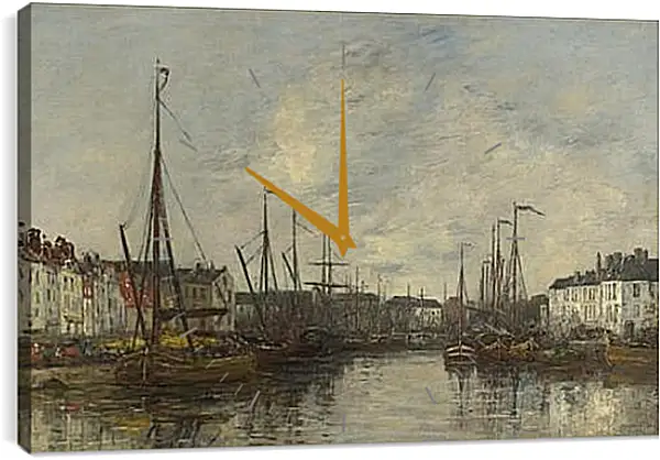 Часы картина - Brussels Harbour. Эжен Буден Часы картина - Brussels Harbour. Эжен Буден