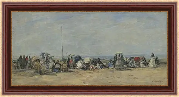 Картина в раме - Beach Scene, Trouville. Эжен Буден Картина в раме - Beach Scene, Trouville. Эжен Буден