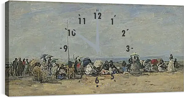 Часы картина - Beach Scene, Trouville. Эжен Буден Часы картина - Beach Scene, Trouville. Эжен Буден