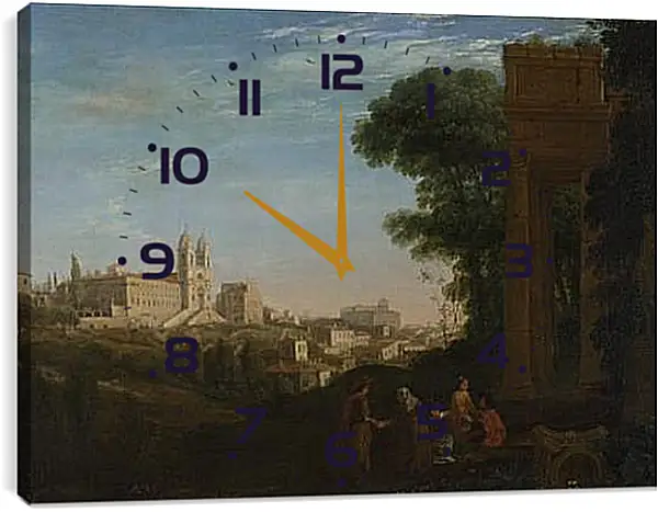 Часы картина - A View in Rome. Лоррен Клод Часы картина - A View in Rome. Лоррен Клод