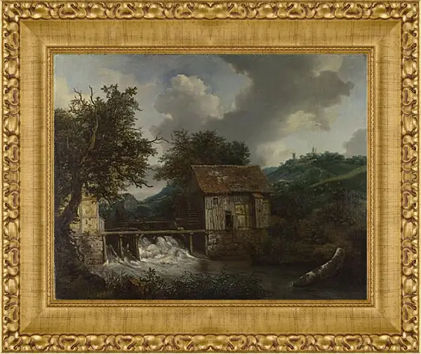Картина в раме - Two Watermills and an Open Sluice at Singraven. Якоб ван Рейсдал Картина в раме - Two Watermills and an Open Sluice at Singraven. Якоб ван Рейсдал