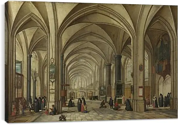 Постер на подрамнике - The Interior of a Gothic Church looking East 1. Стенвейк Хармен Ван Постер на подрамнике - The Interior of a Gothic Church looking East 1. Стенвейк Хармен Ван